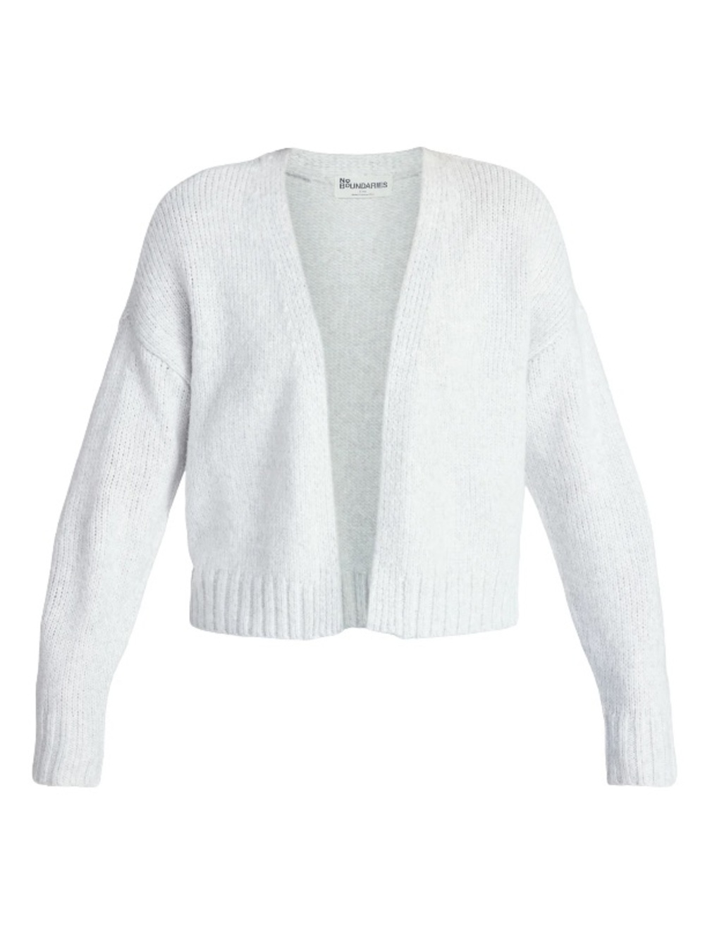 No Boundaries Cropped Cardigan Platinum Silver Heather